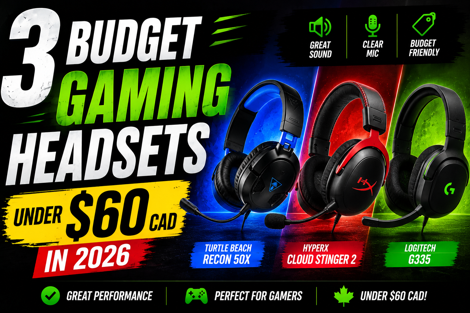 3 Budget Gaming Headsets Under $60 CAD in 2026